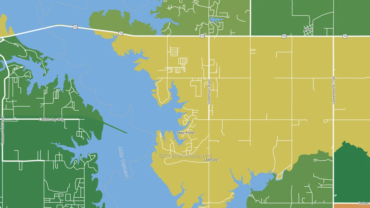Sand Point, OK Map of Murder Rates