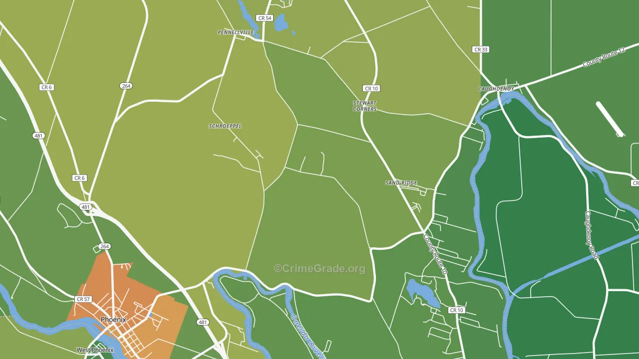 Sand Ridge, NY Map of Murder Rates
