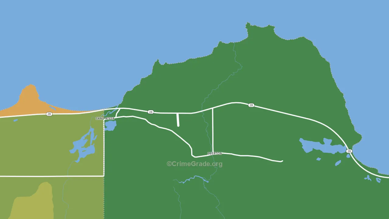Sand River, MI Map of Murder Rates