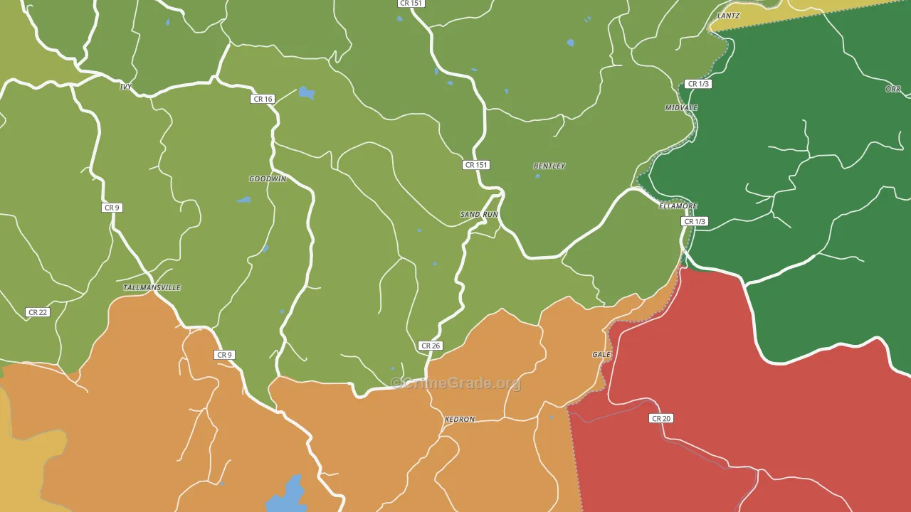 Sand Run, WV Map of Murder Rates