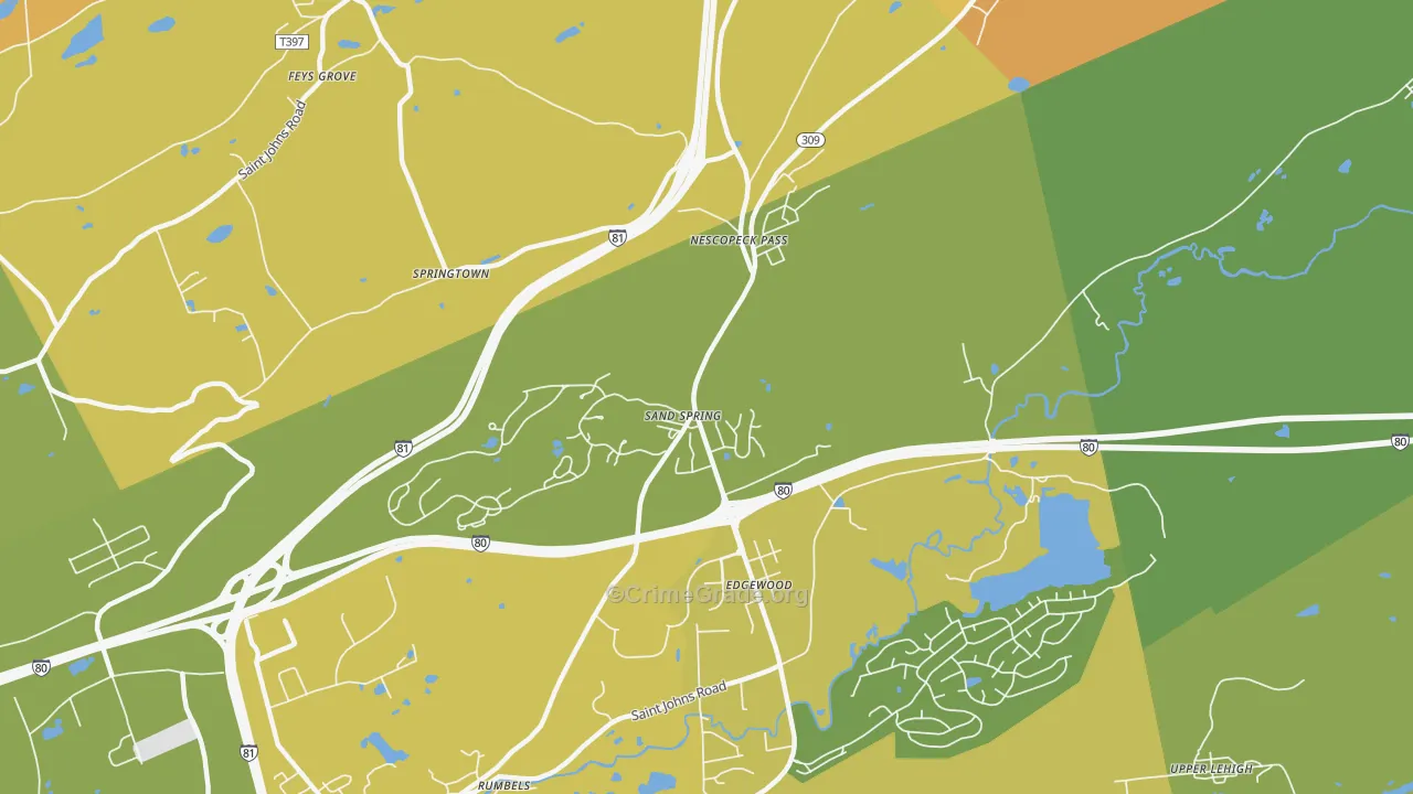 Sand Spring, PA Map of Murder Rates