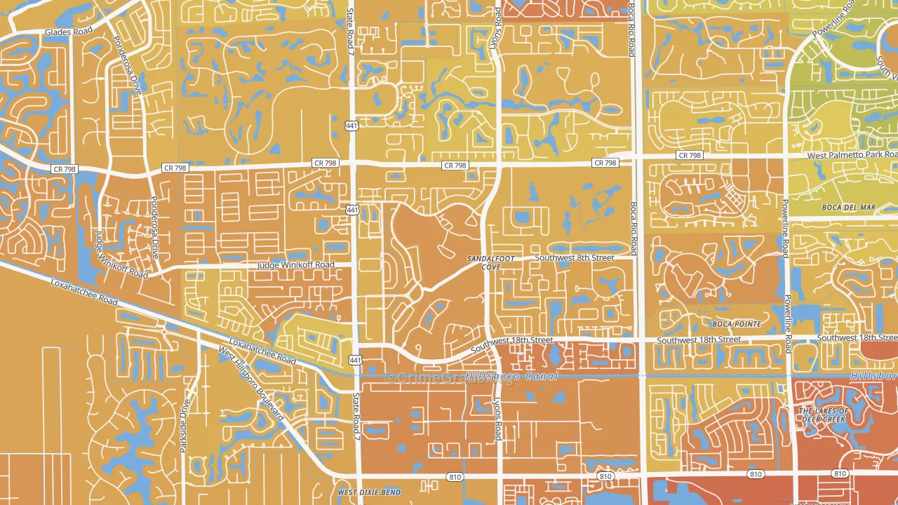 Sandalfoot Cove, Boca Raton, FL Map of Murder Rates