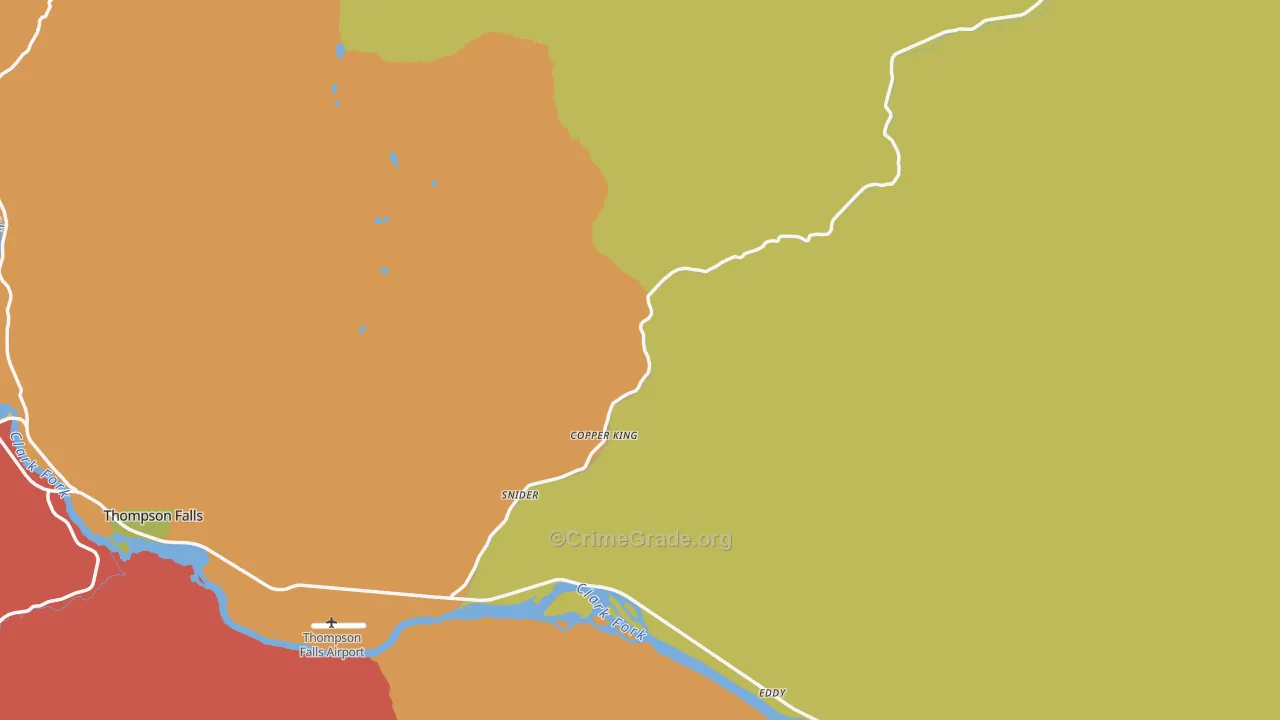 Sanders County, MT Map of Murder Rates