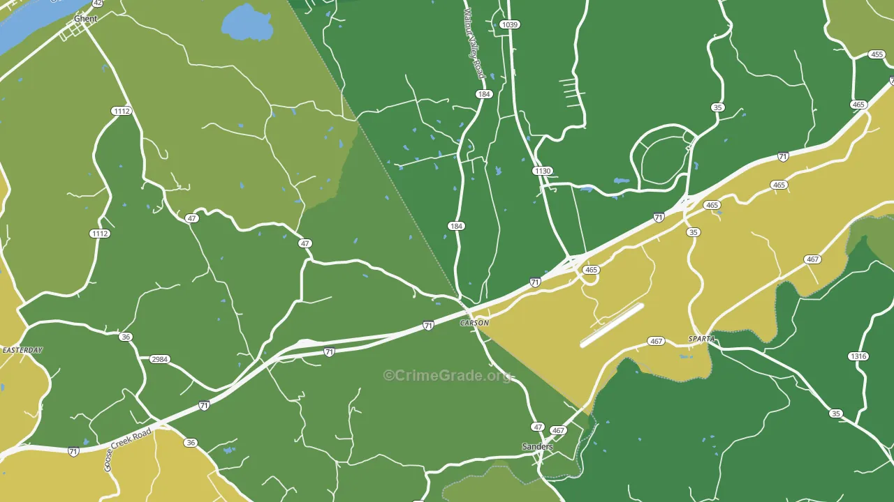 Sanders, KY Map of Murder Rates