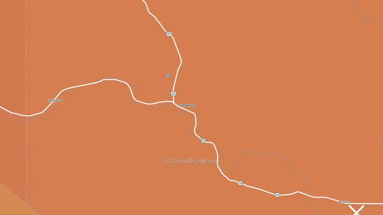 Sanderson, TX Map of Murder Rates