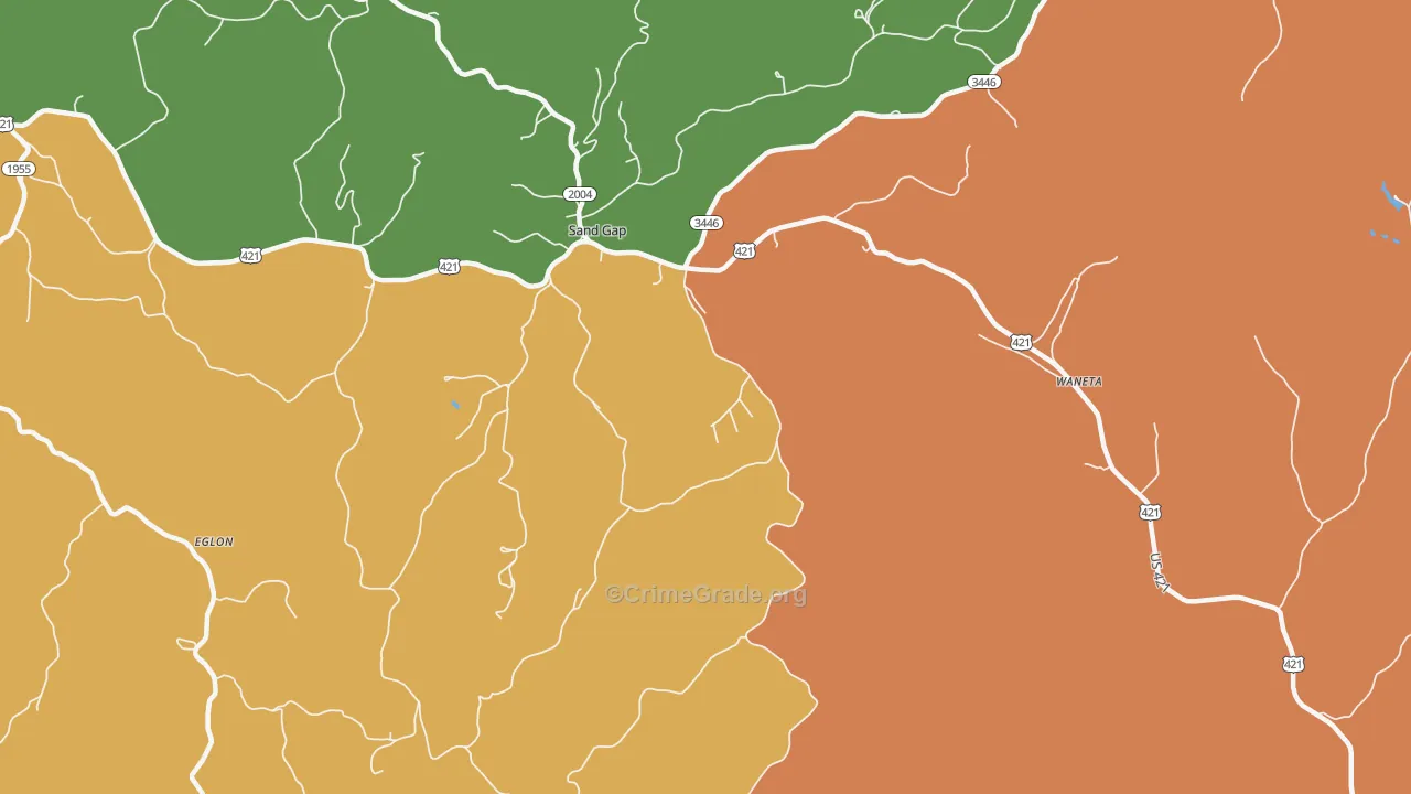 Sandgap, KY Map of Murder Rates