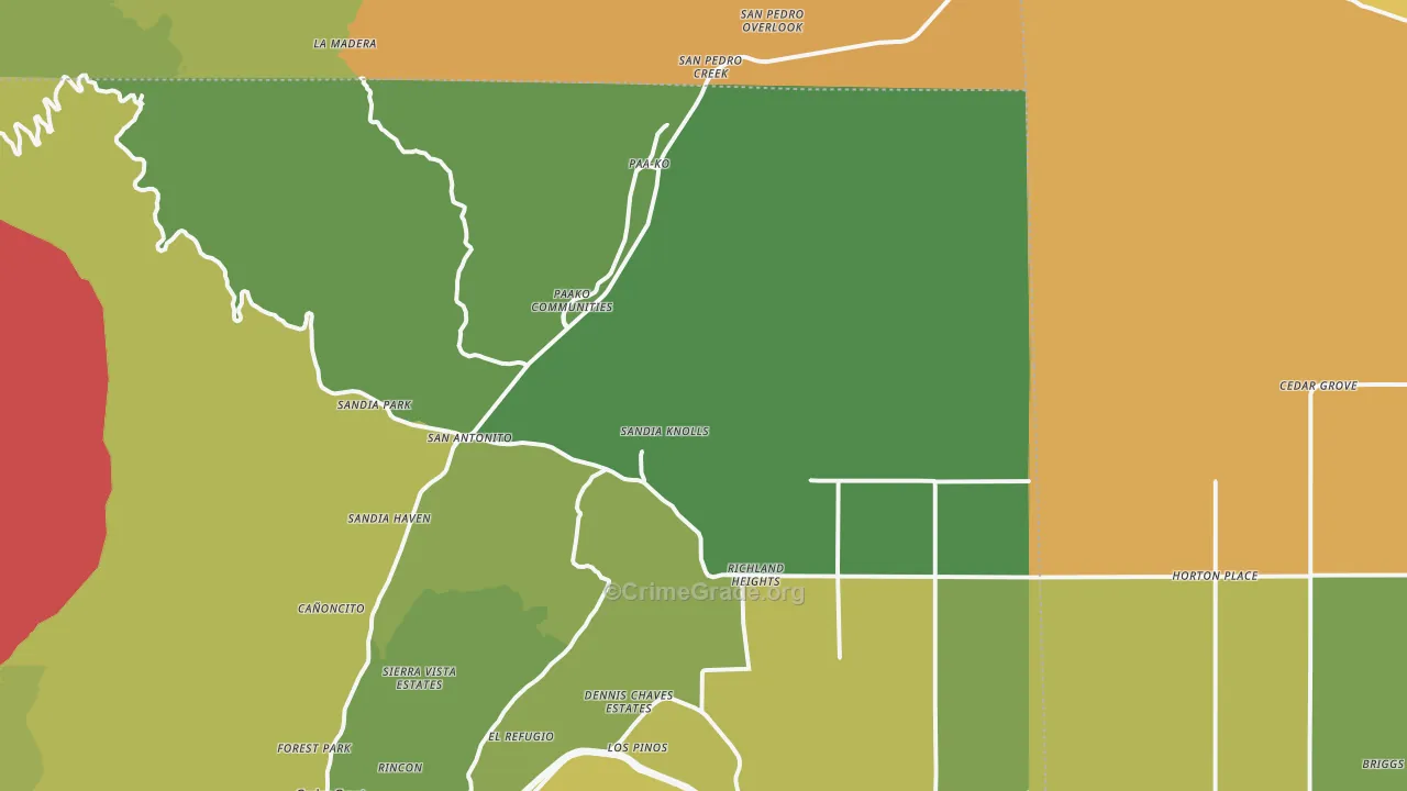 Sandia Park, NM Map of Murder Rates