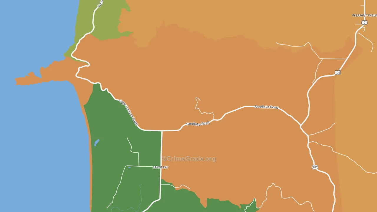 Sandlake, OR Map of Murder Rates