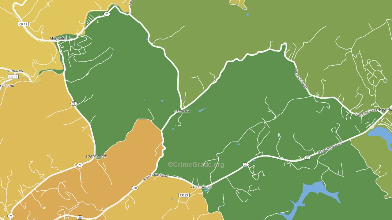 Sandlick, WV Map of Murder Rates