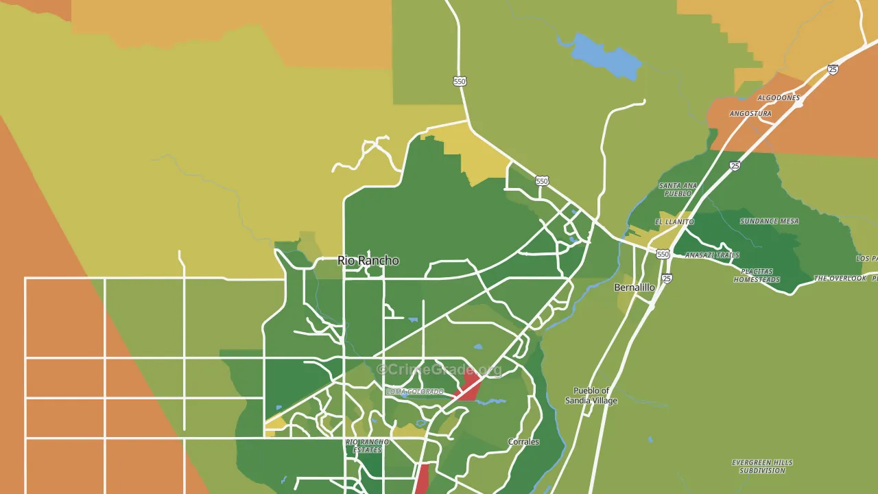 Sandoval County, NM Map of Murder Rates