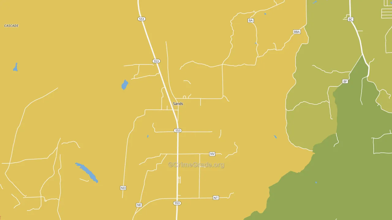 Sands, MI Map of Murder Rates