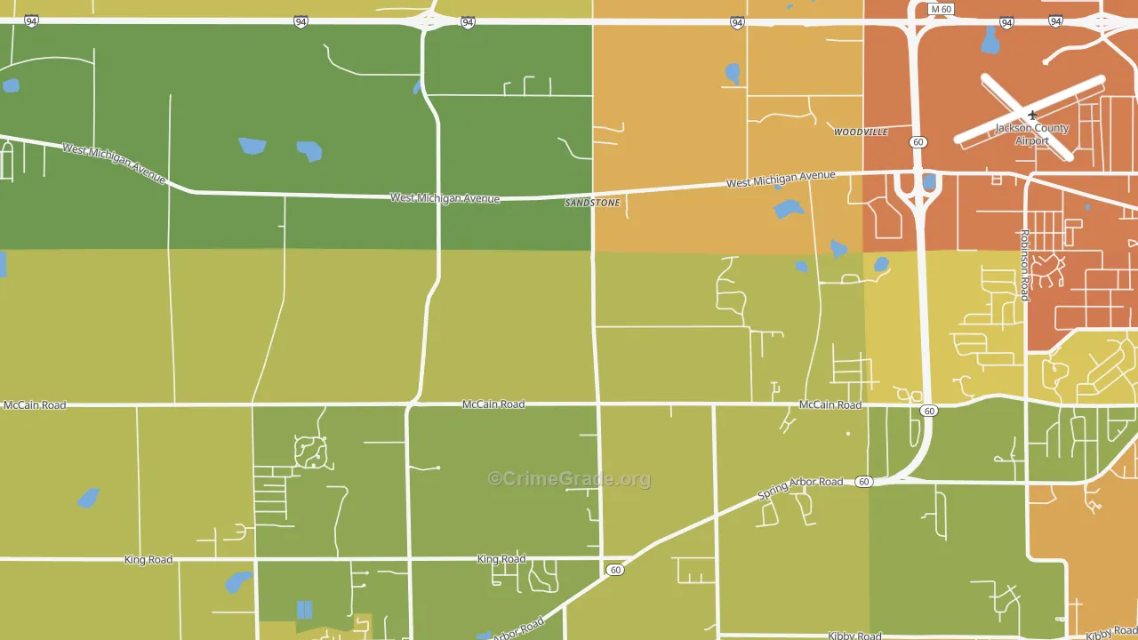 Sandstone, MI Map of Murder Rates