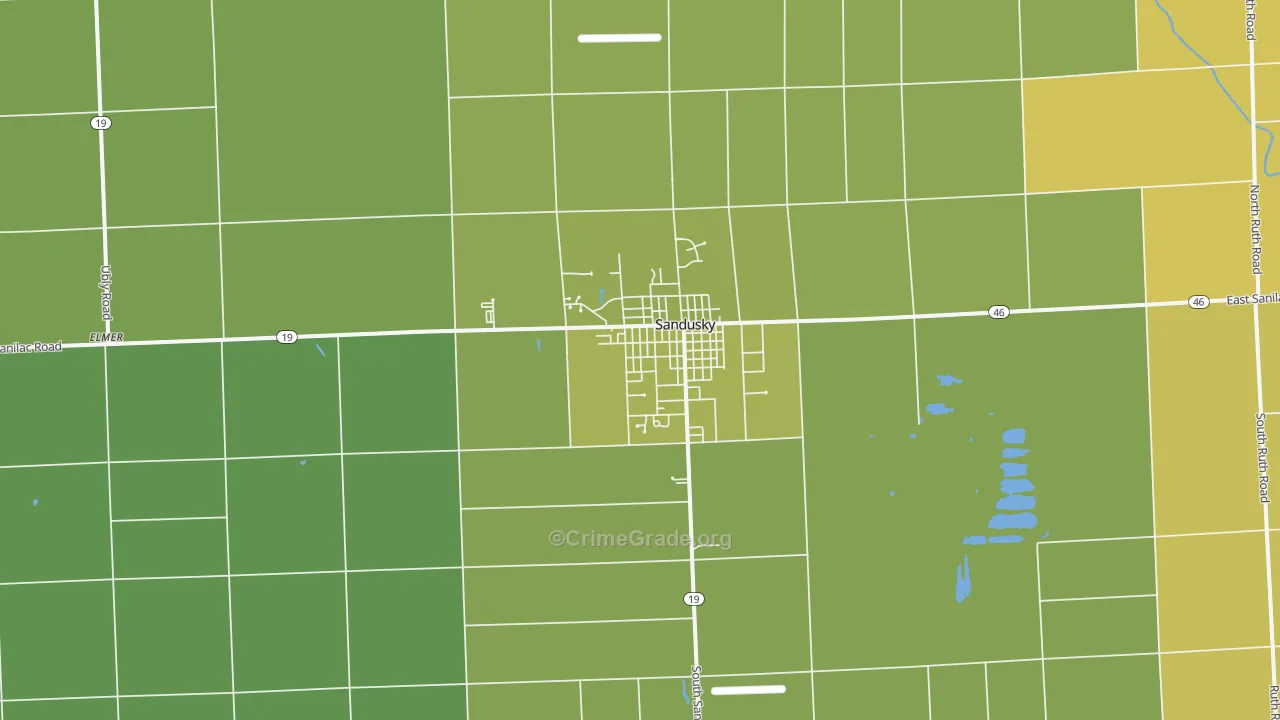 Sandusky, MI Map of Murder Rates