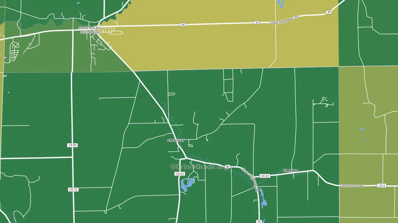 Sandusky, NY Map of Murder Rates