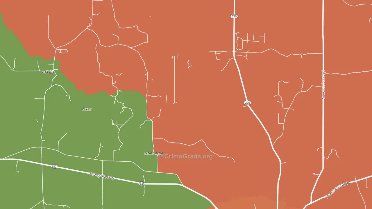 Sandy Bend, AR Map of Murder Rates