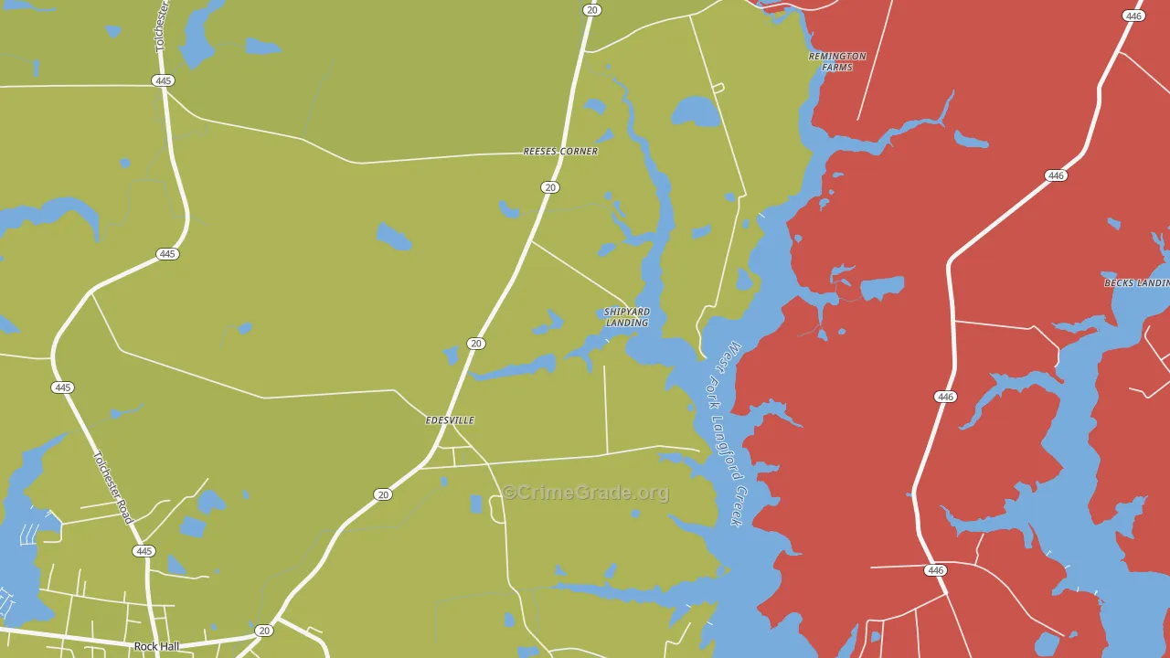 Sandy Bottom, MD Map of Murder Rates