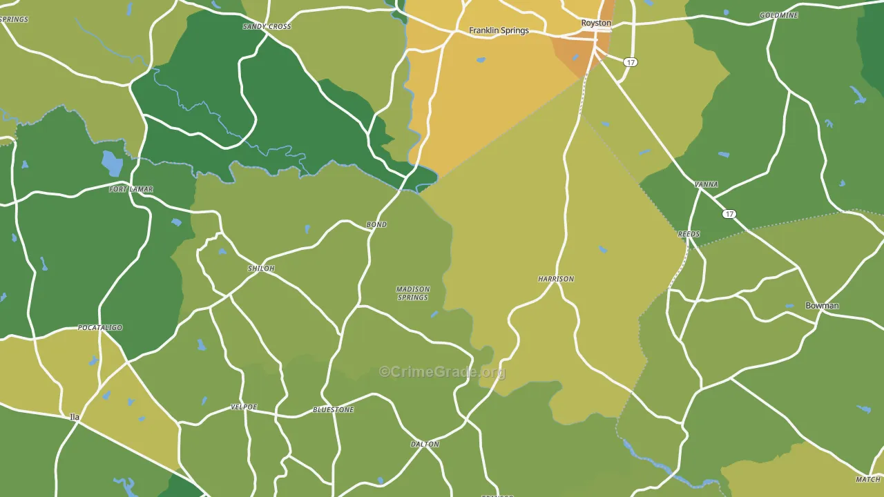 Sandy Cross, GA Map of Murder Rates