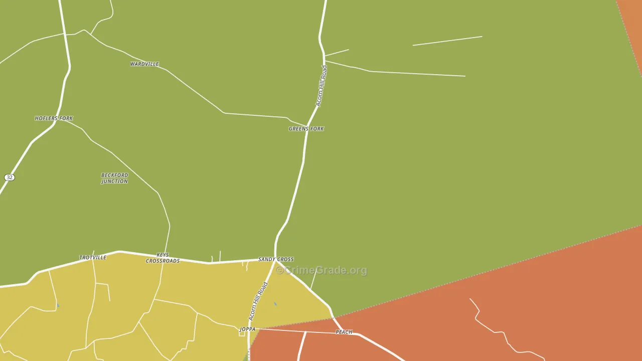 Sandy Cross, NC Map of Murder Rates