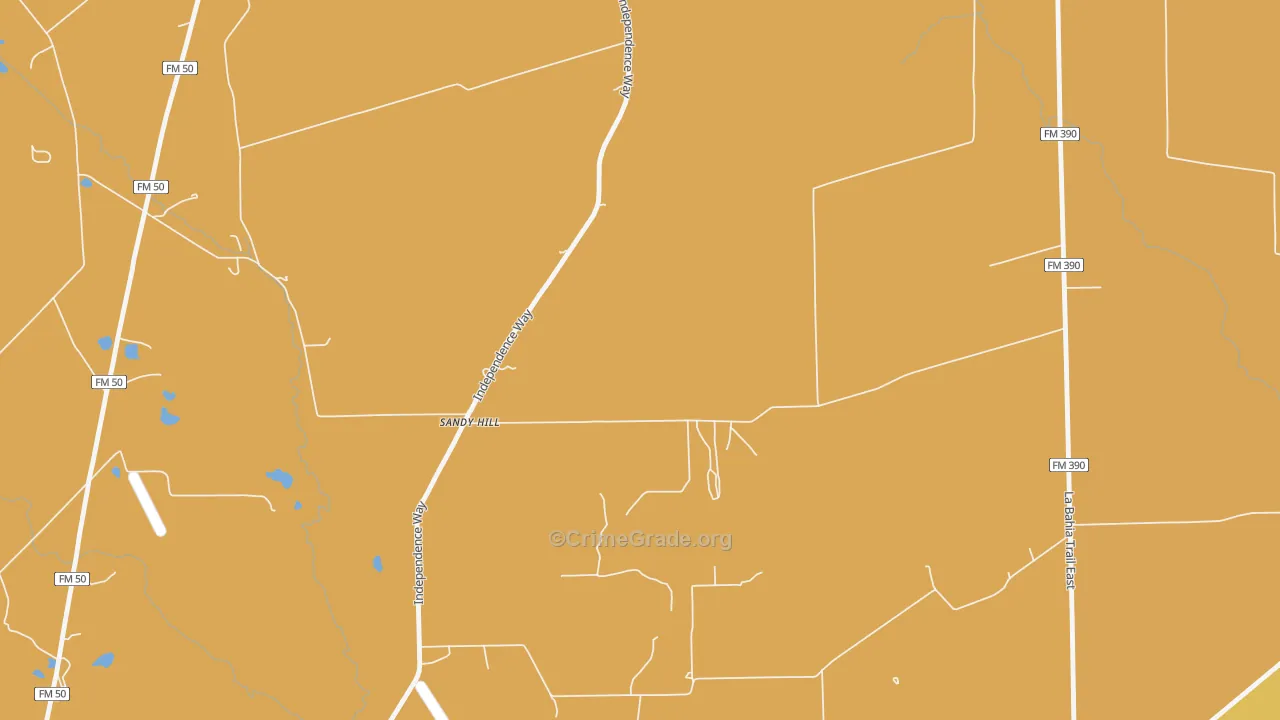 Sandy Hill, TX Map of Murder Rates