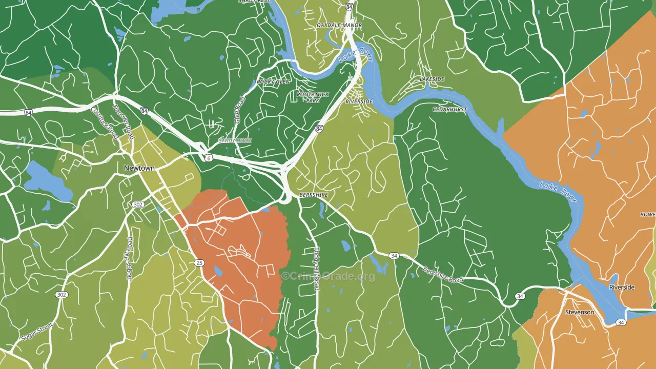 Sandy Hook, CT Map of Murder Rates