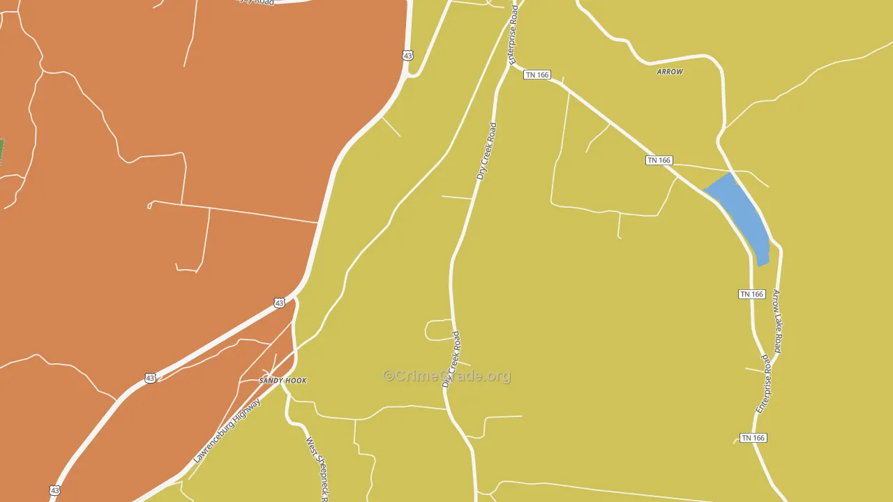 Sandy Hook, TN Map of Murder Rates