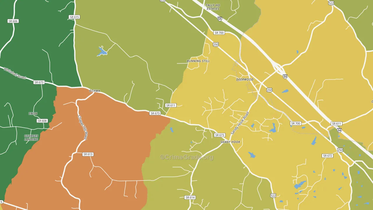 Sandy Hook, VA Map of Murder Rates