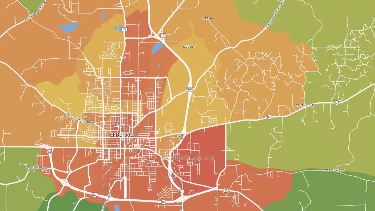 Sandy Land, AR Map of Murder Rates