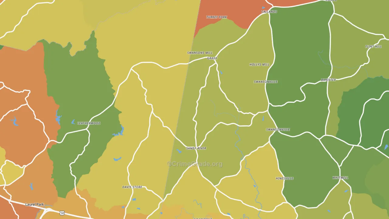 Sandy Level, VA Map of Murder Rates