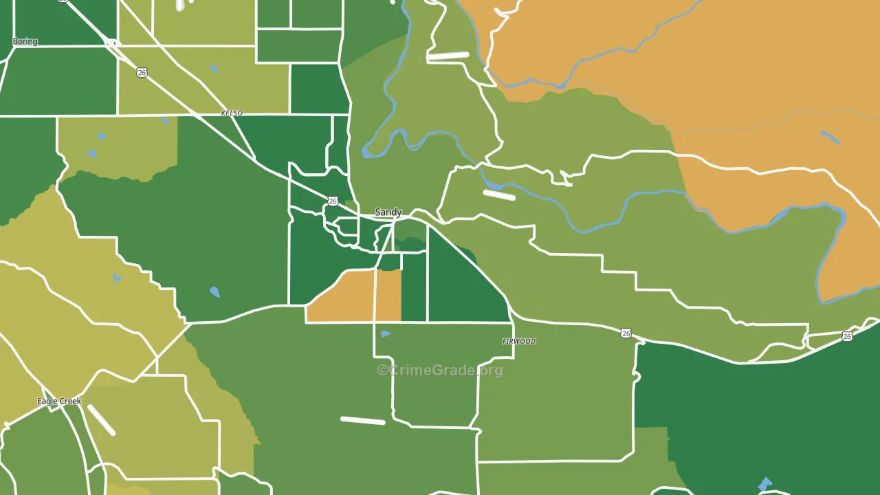 Sandy, OR Map of Murder Rates
