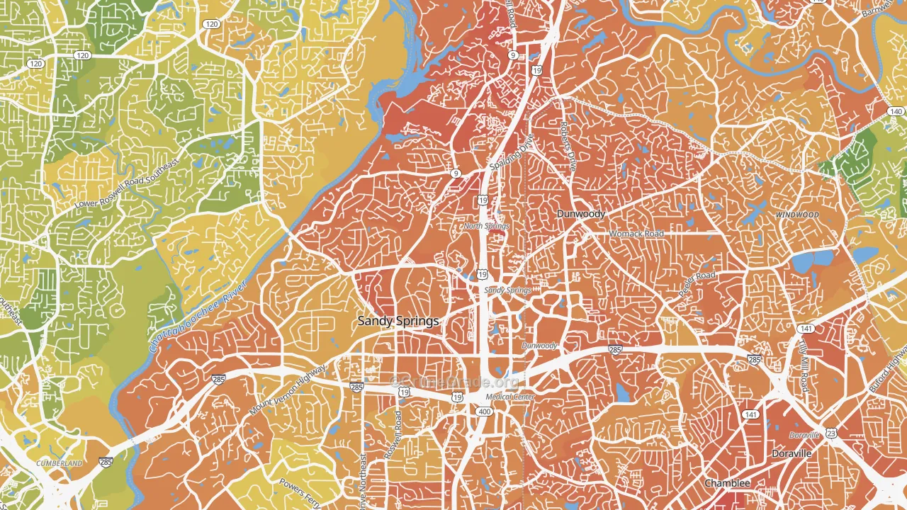 Sandy Springs, GA Map of Murder Rates