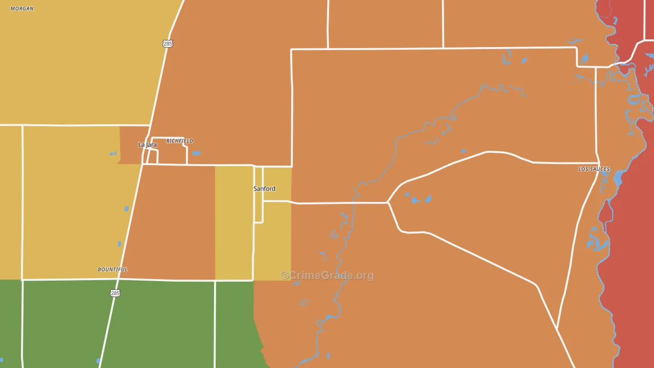Sanford, CO Map of Murder Rates