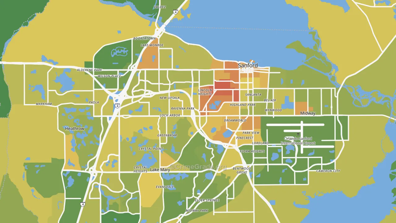 Sanford, FL Map of Murder Rates
