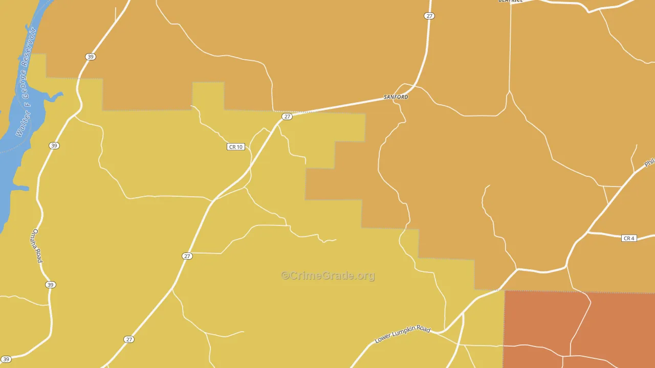 Sanford, GA Map of Murder Rates