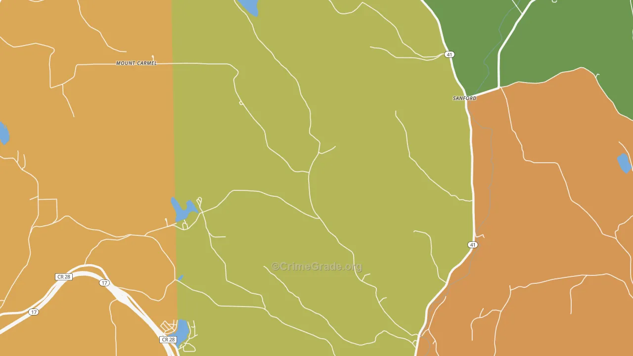 Sanford, NY Map of Murder Rates