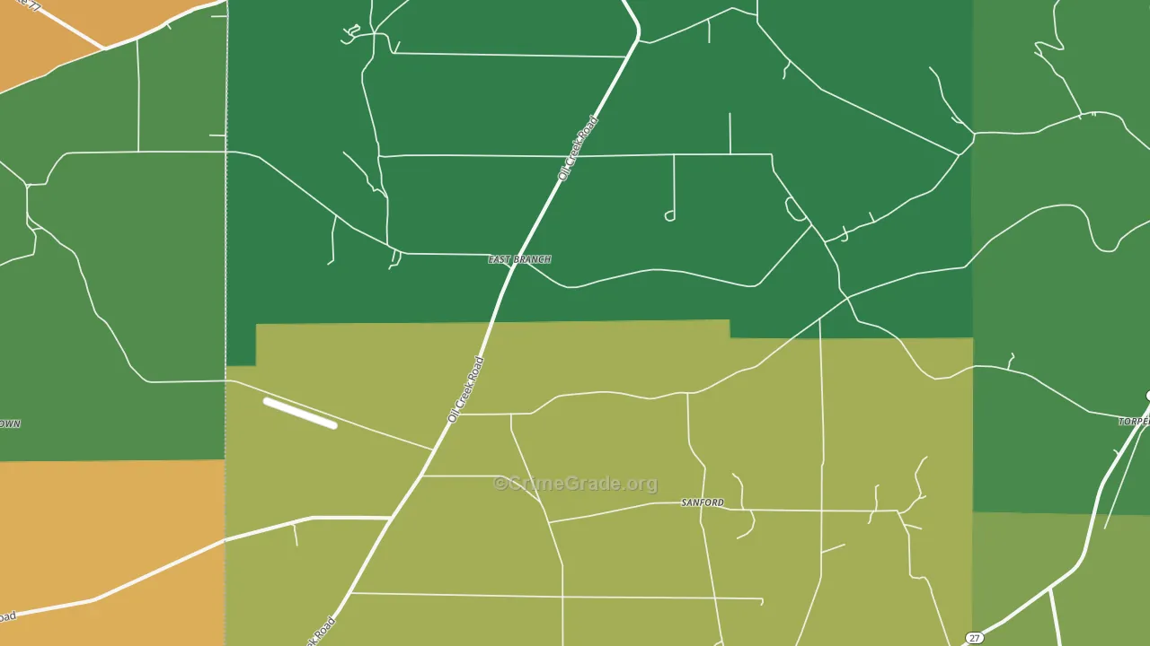 Sanford, PA Map of Murder Rates