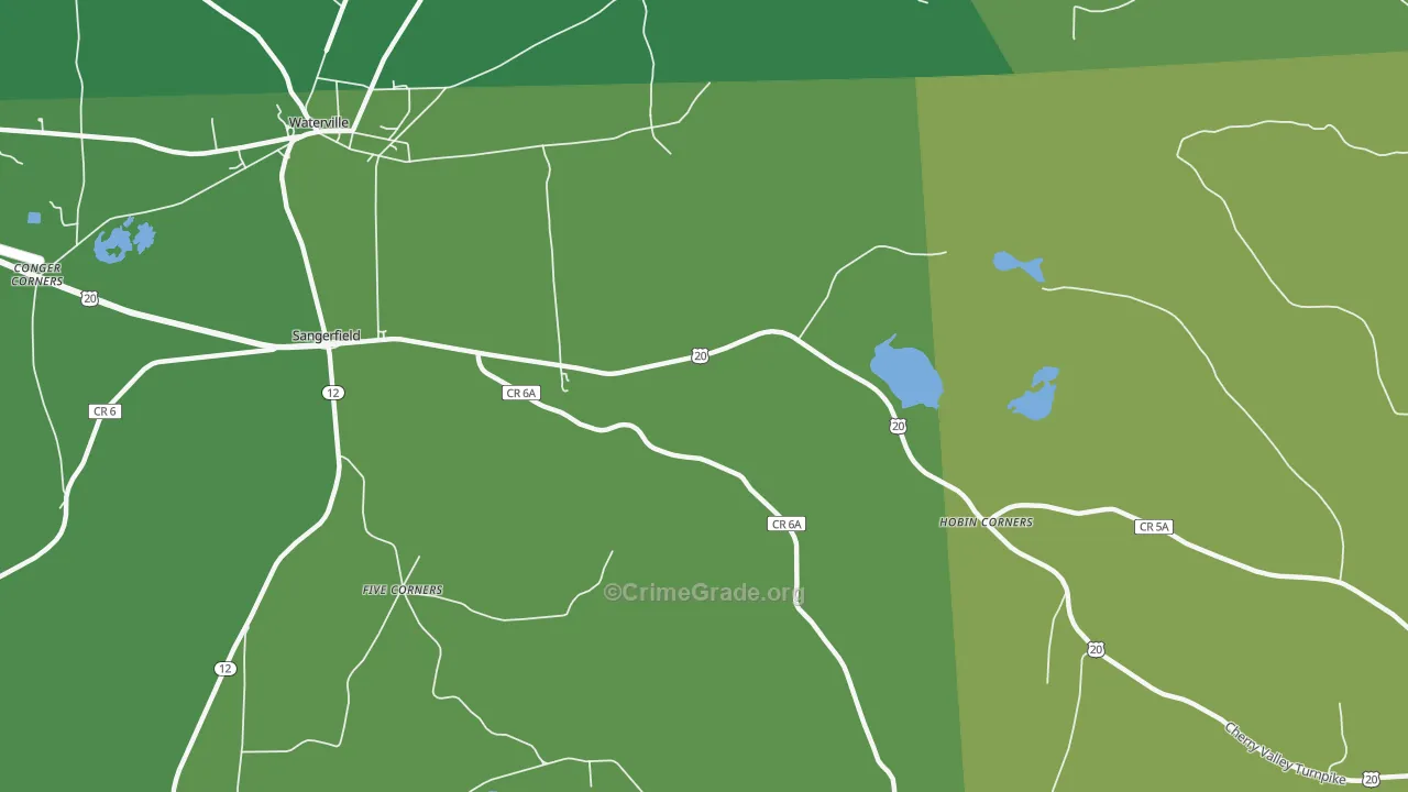 Sangerfield, NY Map of Murder Rates