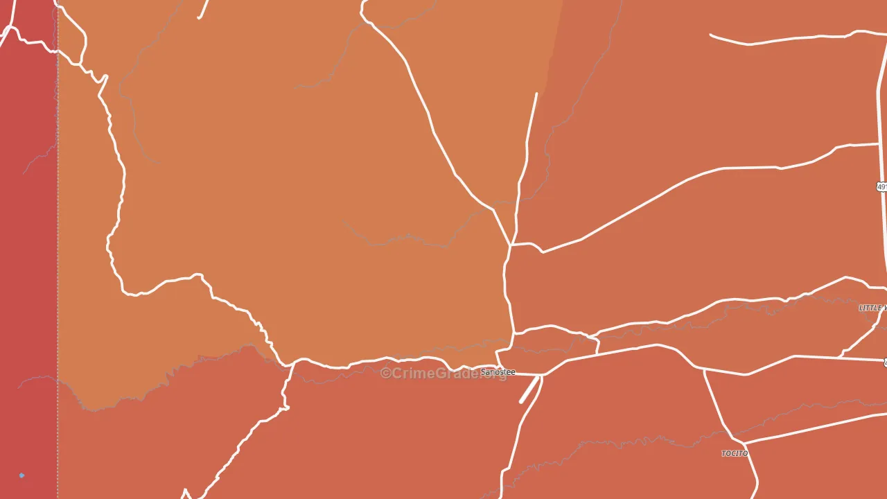 Sanostee, NM Map of Murder Rates