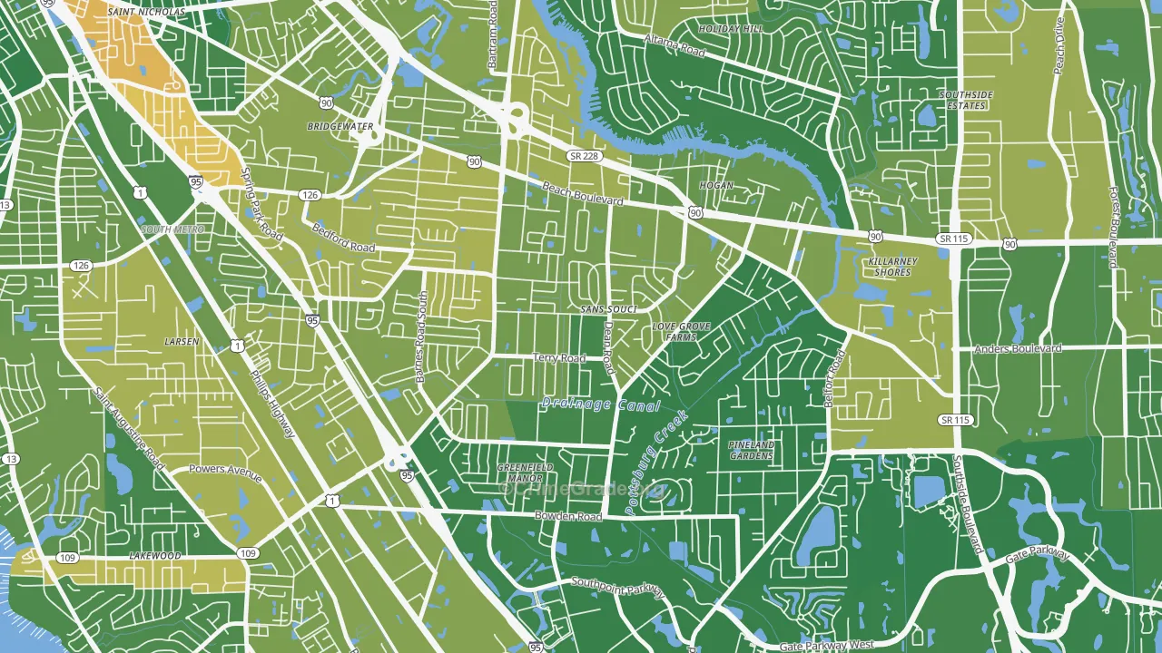 Sans Souci, Jacksonville, FL Map of Murder Rates