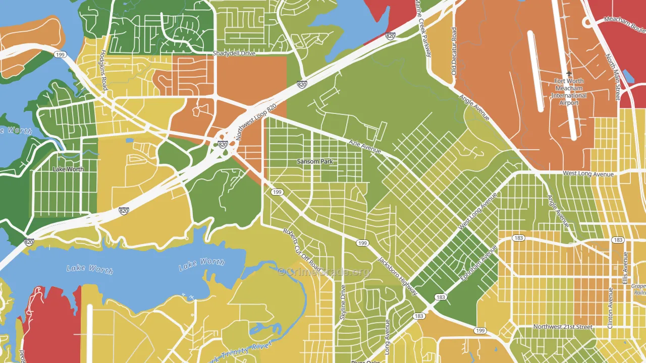 Sansom Park, TX Map of Murder Rates