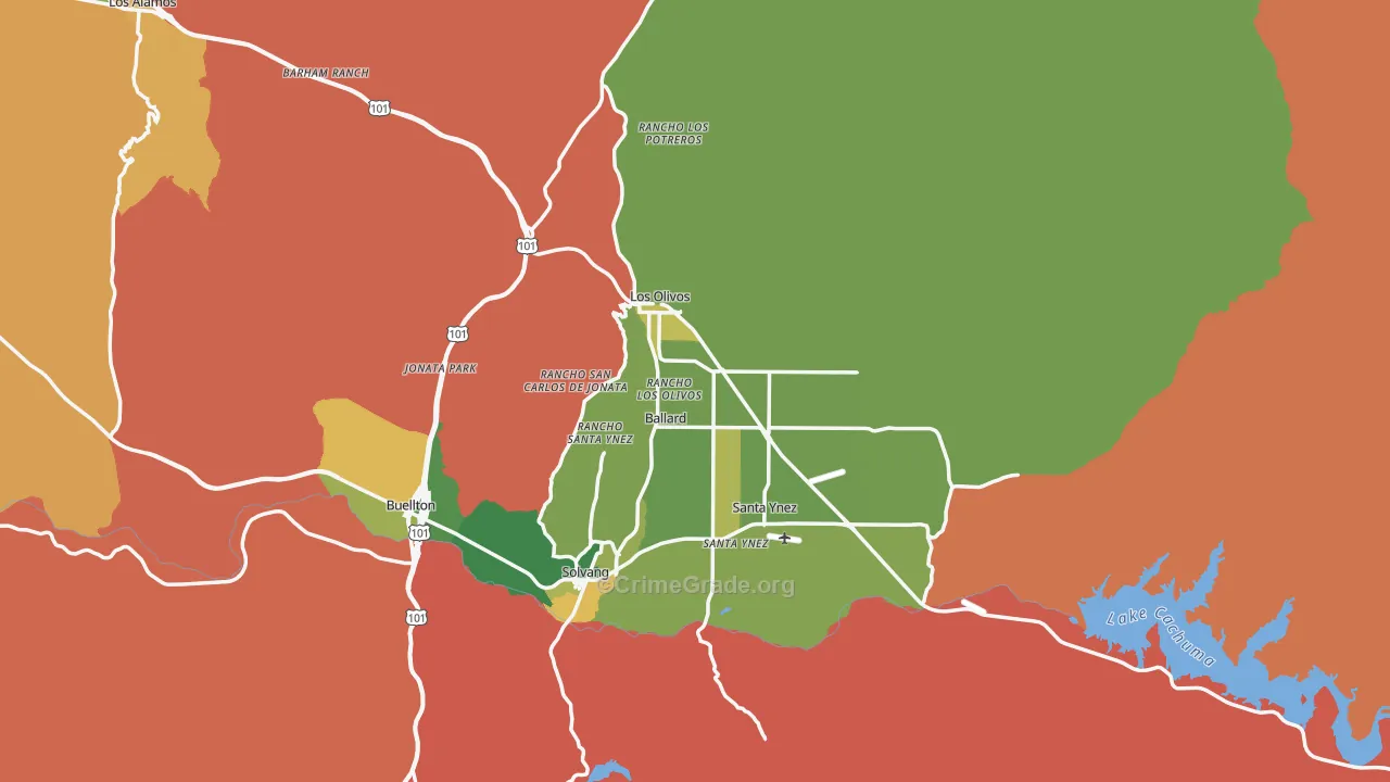 Santa Barbara County, CA Map of Murder Rates