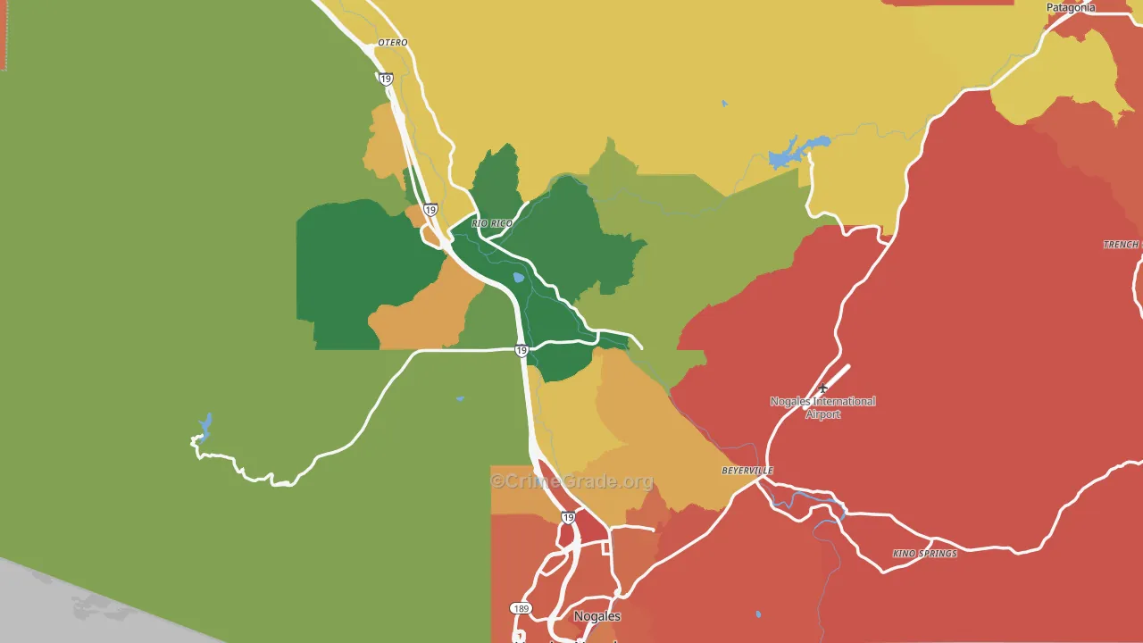 Santa Cruz County, AZ Map of Murder Rates
