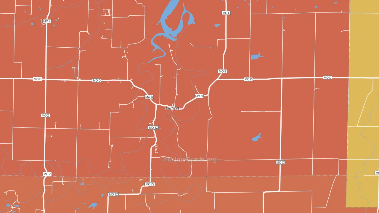 Santa Fe, MO Map of Murder Rates