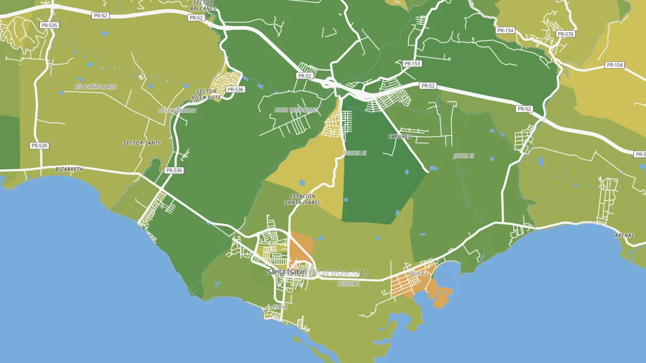Santa Isabel Municipio, PR Map of Murder Rates