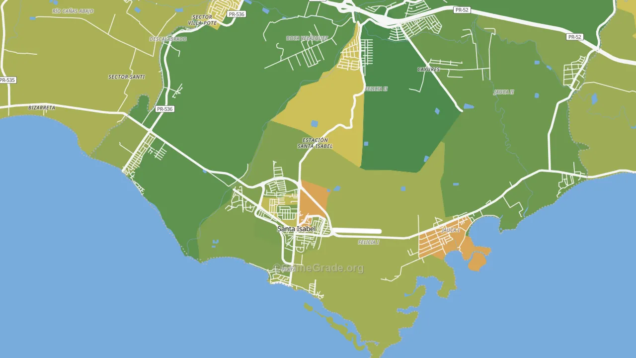 Santa Isabel, PR Map of Murder Rates