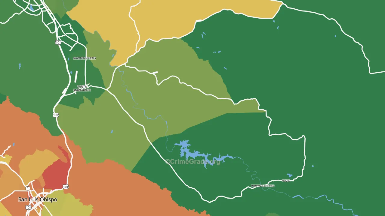 Santa Margarita, CA Map of Murder Rates