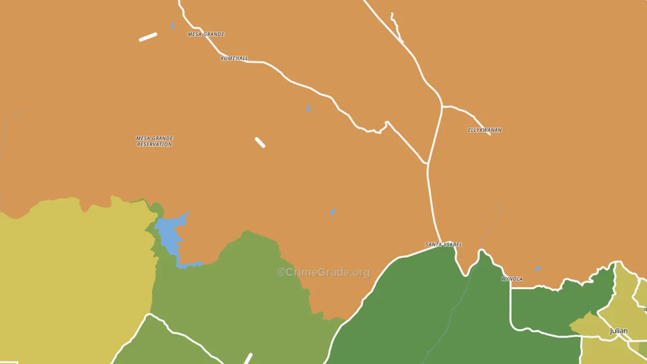 Santa Ysabel, CA Map of Murder Rates