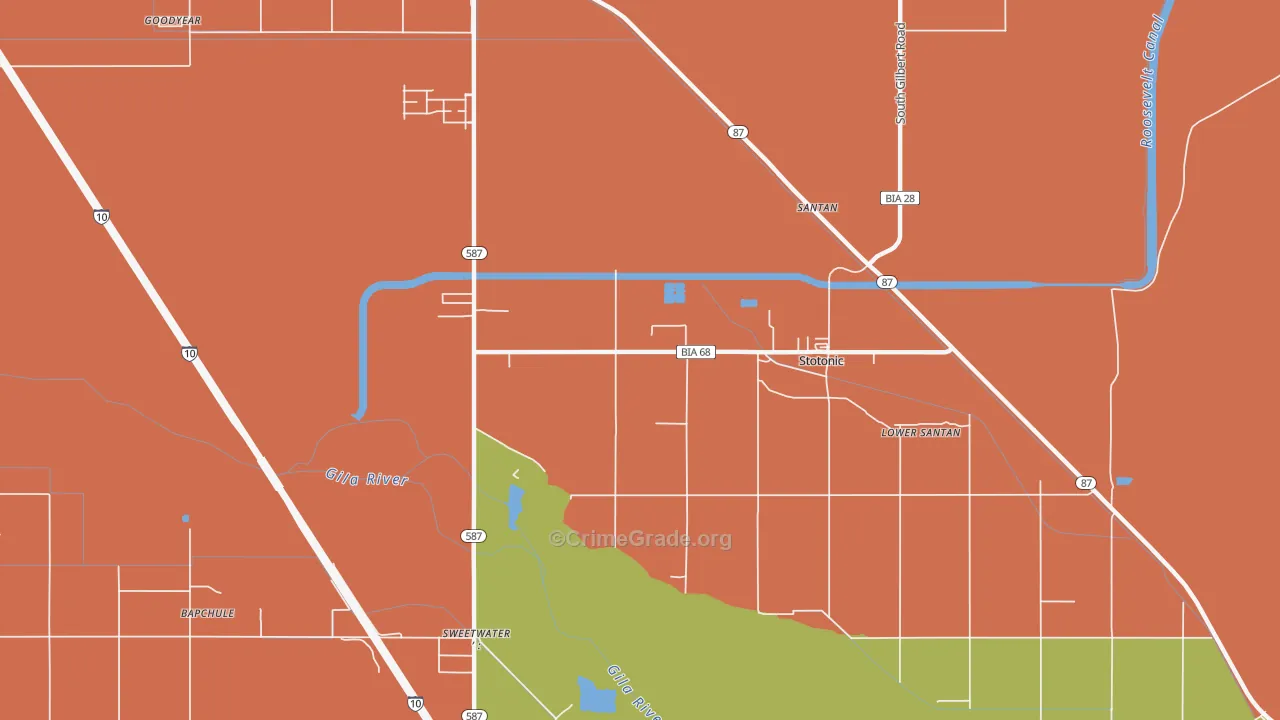 Santan, AZ Map of Murder Rates