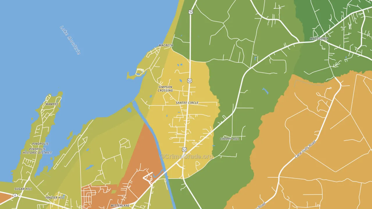 Santee Circle, SC Map of Murder Rates