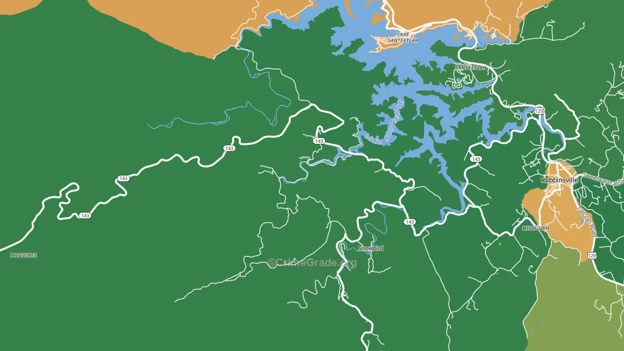 Santeetlah, NC Map of Murder Rates