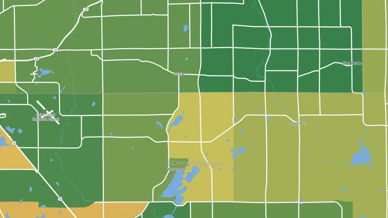 Santiago, MN Map of Murder Rates